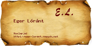 Eger Lóránt névjegykártya
